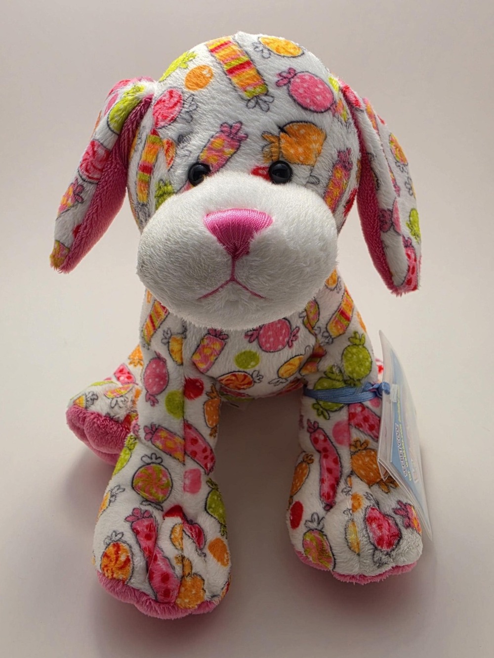 Vintage Webkinz "Delightz Candy Pup” with Tag/Code, Ganz Plush RARE (9 inch)